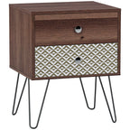 Table de chevet marron bohémien 45X39X55.5 cm -