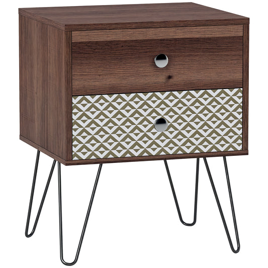 Table de chevet marron bohémien 45X39X55.5 cm -