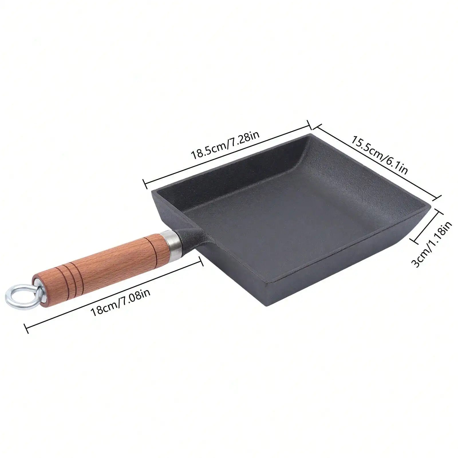 Poêle en fonte en forme de pelle -