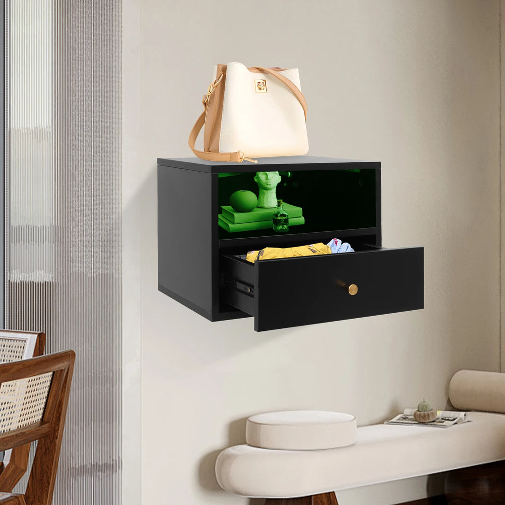 Table de nuit métal et panneaux de particules - 45*30*35cm -