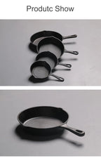 Poêle en fonte à poignée en forme de goutte d'eau -