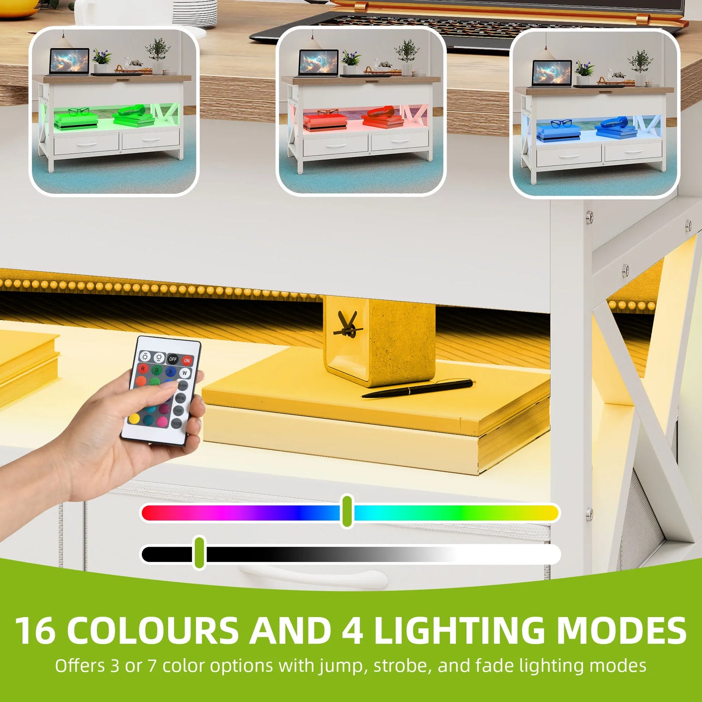 Table basse relevable balconera 90×50×51.5cm -