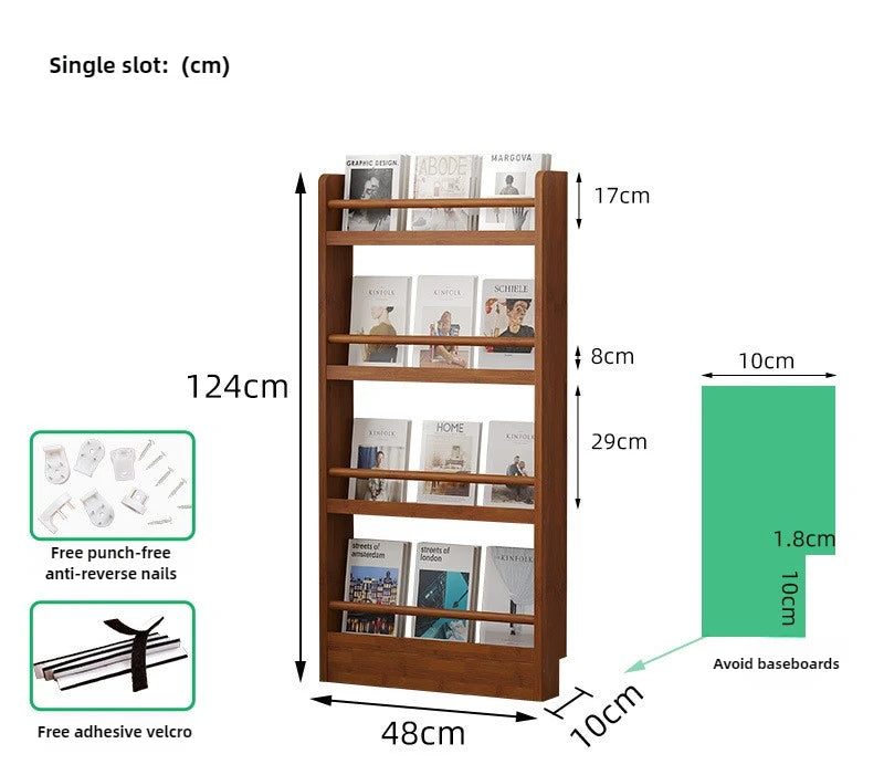 Étagère livre murale ultra-mince - 4 layers 48CM