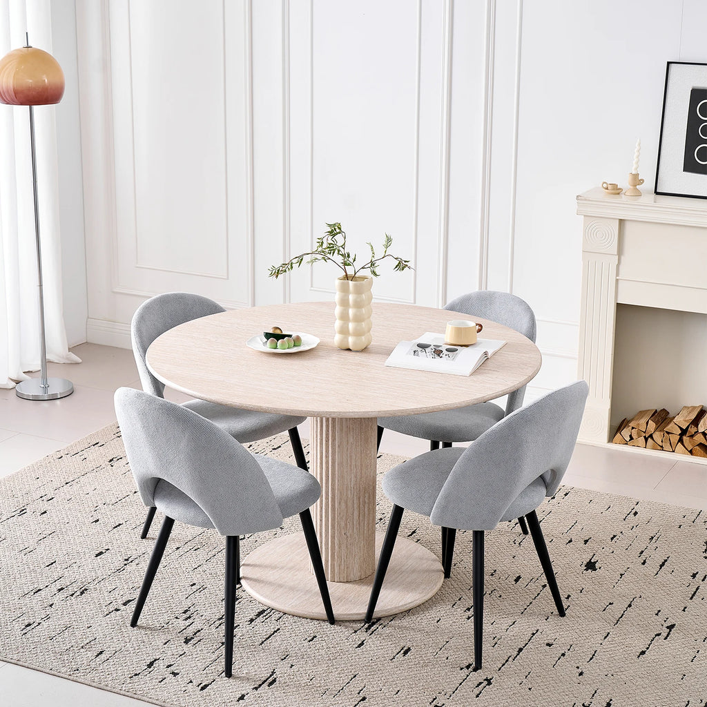 Chaise salle à manger lot de 4 à dossier creux -