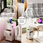 Table de chevet connecté avec station de charge et bande lumineuse Bluetooth -