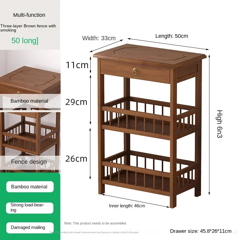 Table de nuit en bambou massif 1 pc - F2