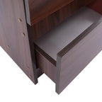 Table de chevet bois massif avec petite commode à 2 tiroirs -