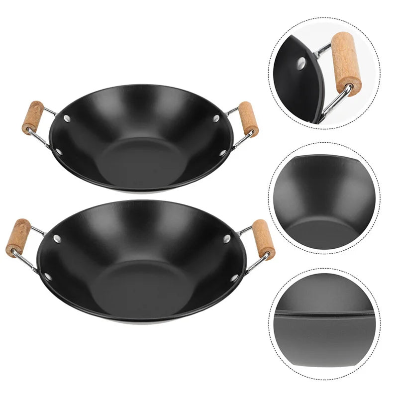 Poêle inox de qualité de style wok -