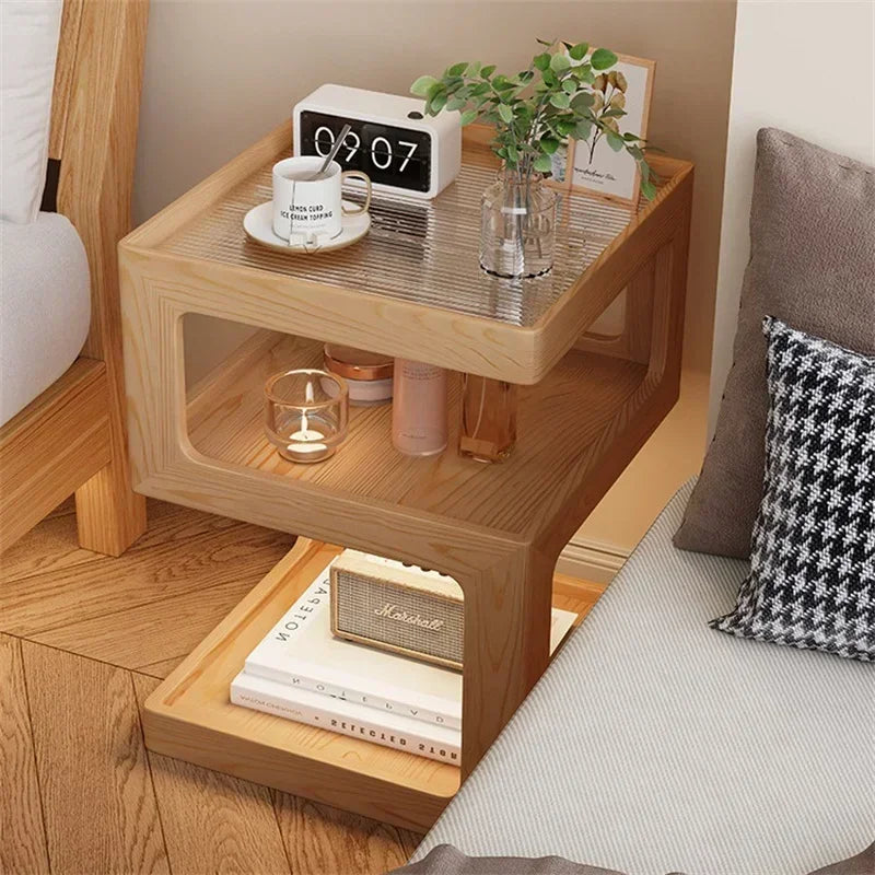 Table de nuit moderne en bois de luxe tendance -