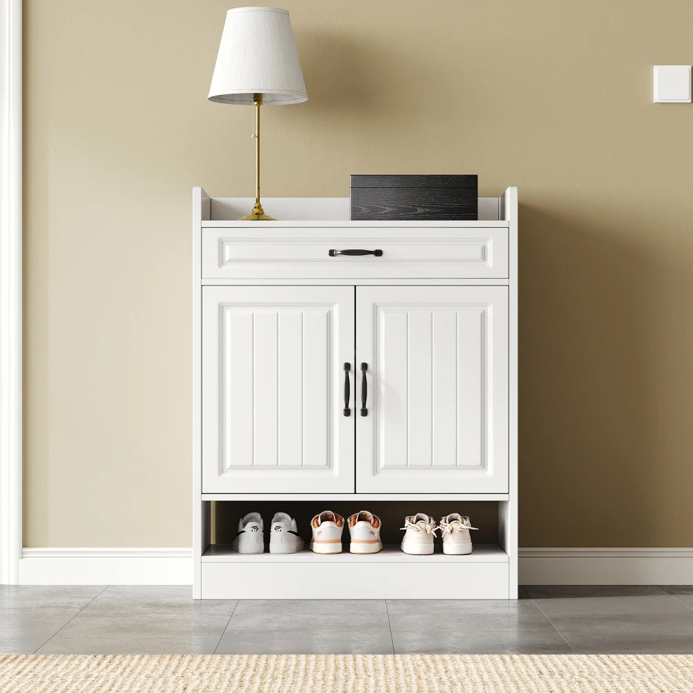 Meuble à chaussure moderne à poignées noires - 75×36×95.5cm -