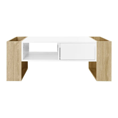 Table basse blanc scandinave 105 X 60 X 40 Cm -