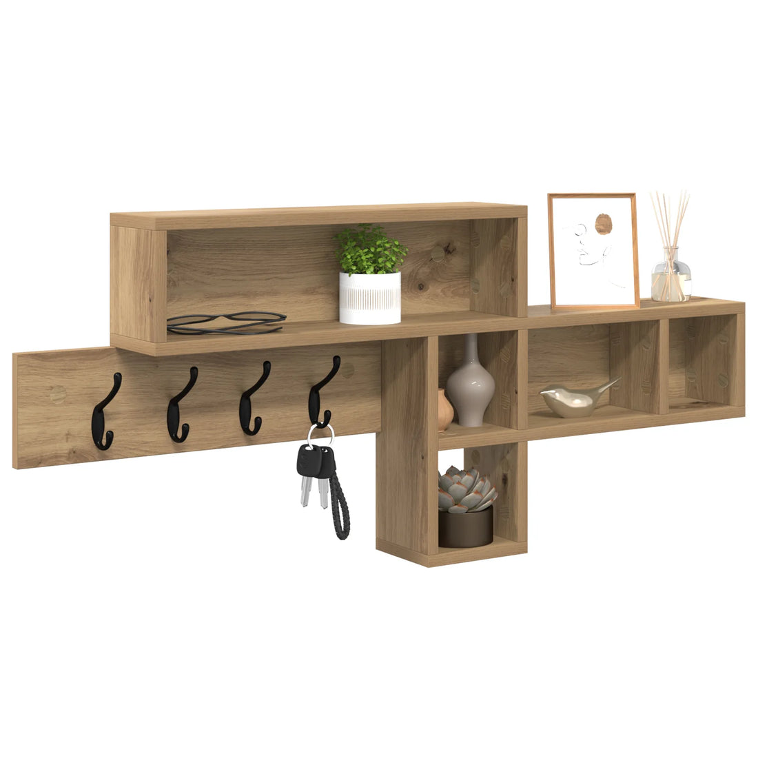 étagère murale bois naturel 100 x 12 x 43.5 cm -