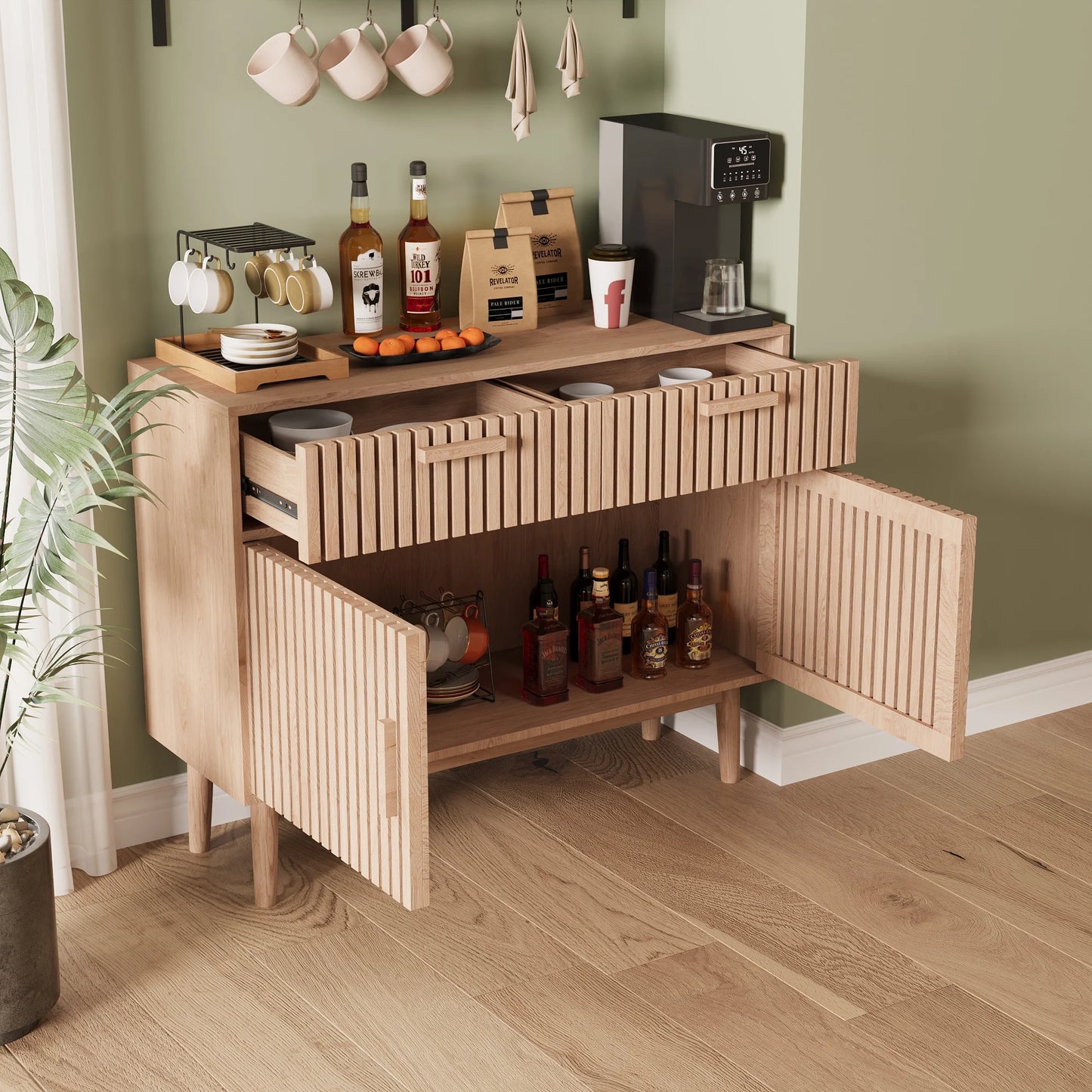 Meuble de rangement style compagne vintage en bois -