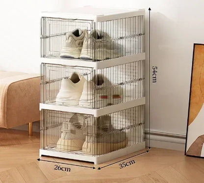 Meuble à chaussure en palette - Blanc 3 étages