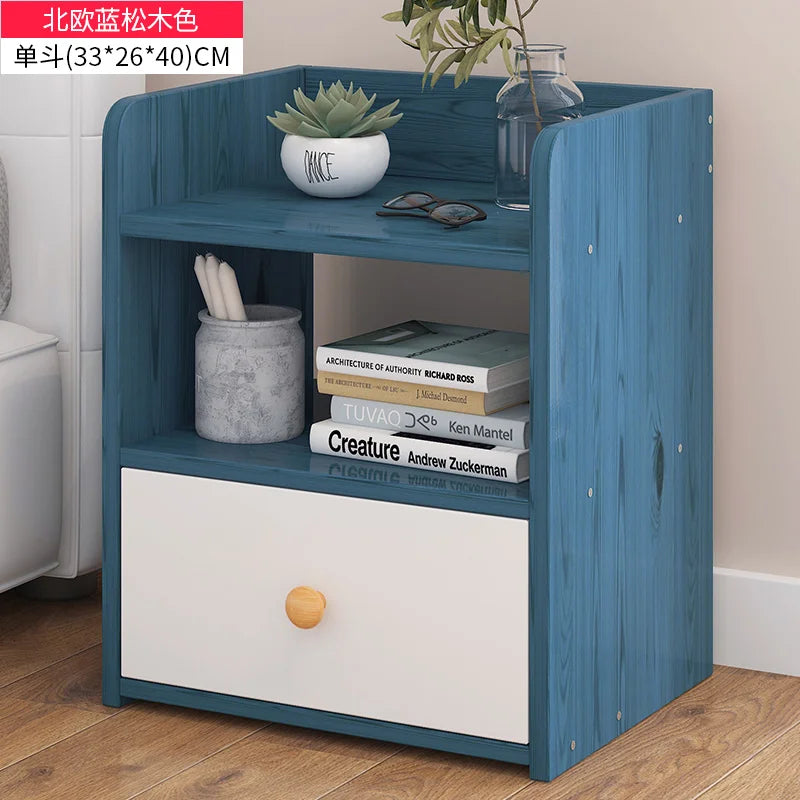 Table de nuit bibliothèque en bois - LK - 33x26x40cm