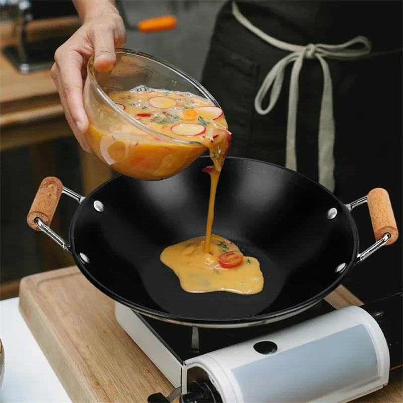Poêle inox de qualité de style wok -