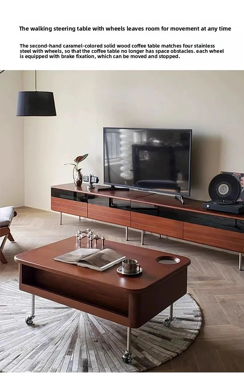 Table basse bois relevable à forme rectangulaire -