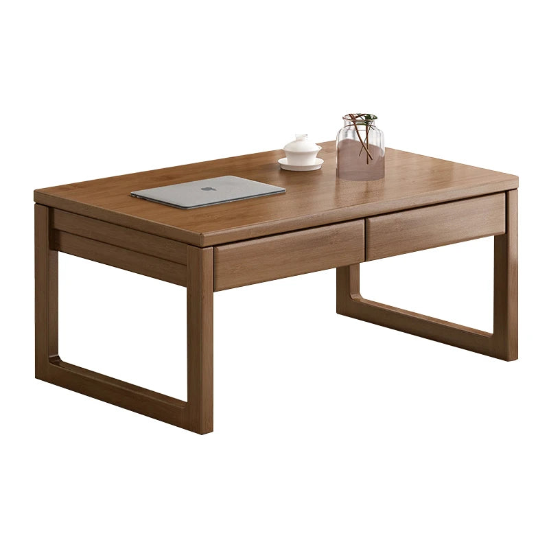 Table basse bureau japonais en bois naturel -
