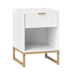 Table de nuit tiroir blanc 1 pièce - 40 x 40 x 57 cm -