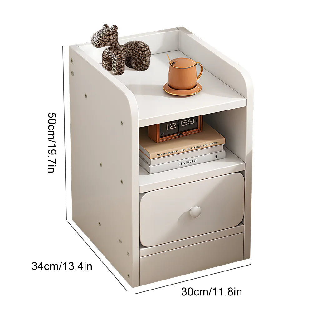 Table de chevet design luxe blanche avec 2 tiroirs - 50*34*30cm - 1 Table de chevet