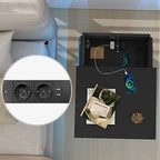 Table de Chevet design noir avec 3 Tiroirs et LED -