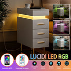 Table de nuit connecté avec station de charge et 3 tiroirs -