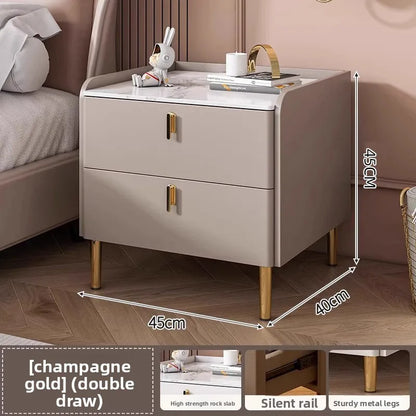 Table de chevet cube haut de gamme avec tiroir de luxe - Double Draw E