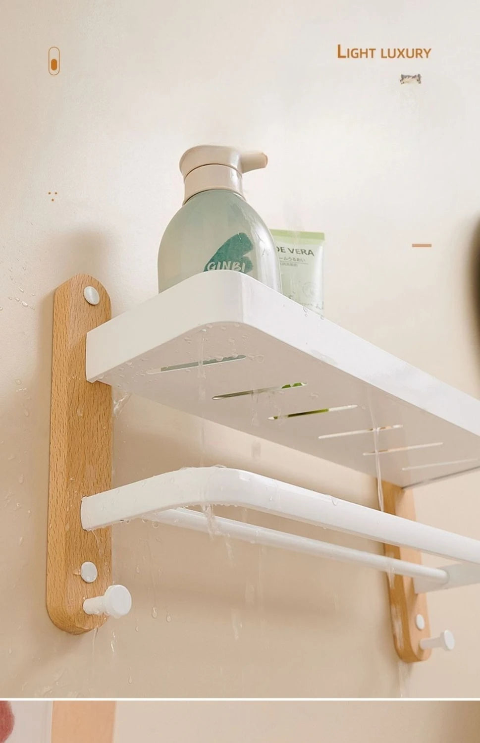 Étagère salle de bain de luxe en bois noyer -