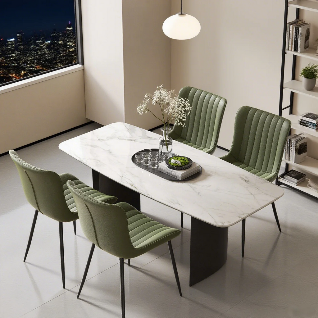 Chaise salle à manger en faux cuir de 4 lots - Chaise salle à manger Vert