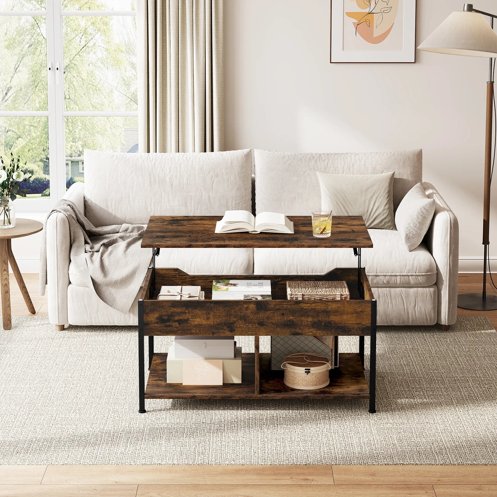 Table basse en bois de salon 50x90x45cm -