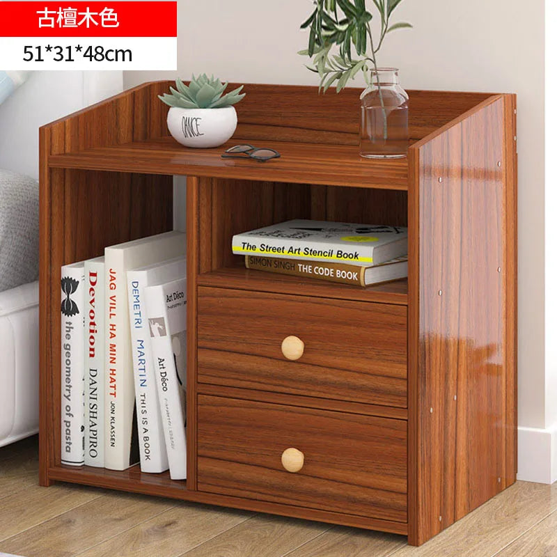 Table de nuit bibliothèque en bois - ED - 51x31x48cm