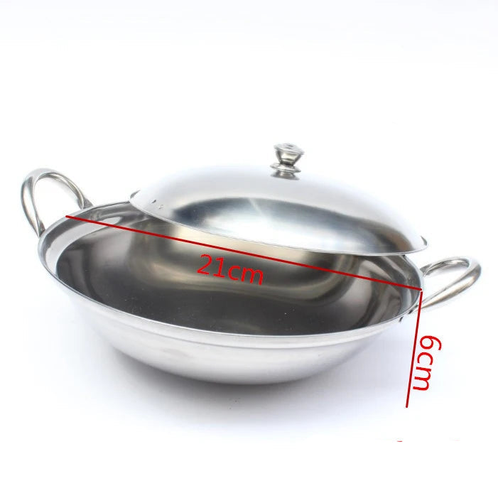 Poêle inox de qualité de style wok - Style B 9 pouces