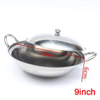 Poêle inox de qualité compatible à induction - Style B 9 pouces