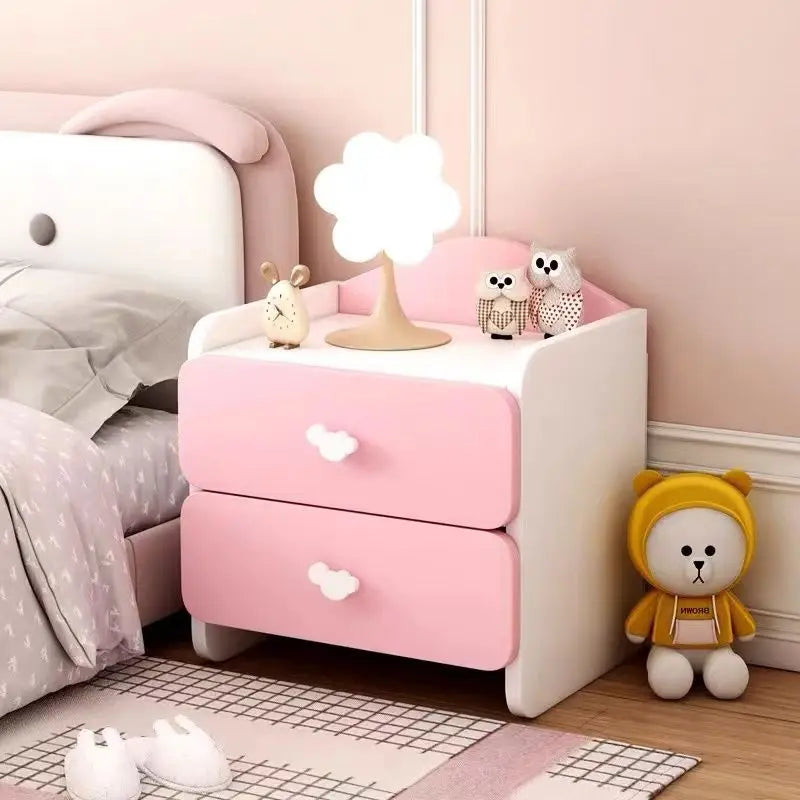 Table de nuit pour enfants à doubles tiroirs -