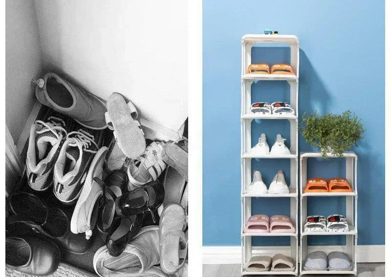 Meuble à chaussure blanc simple et moderne -