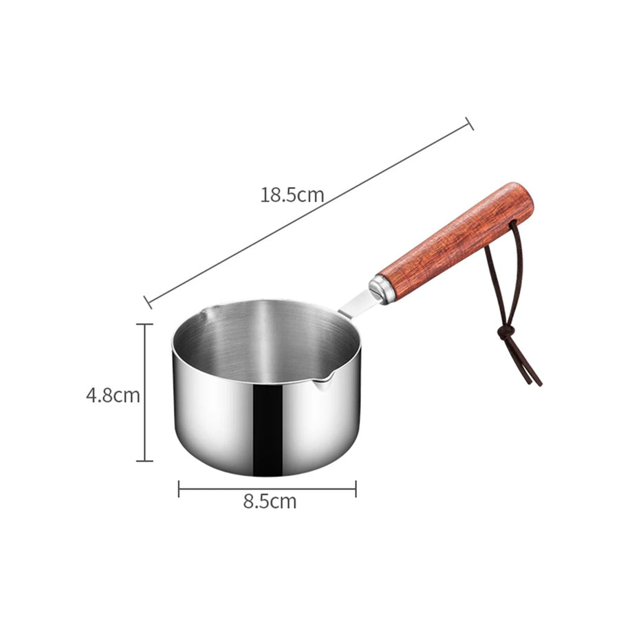 Casserole inox de versement