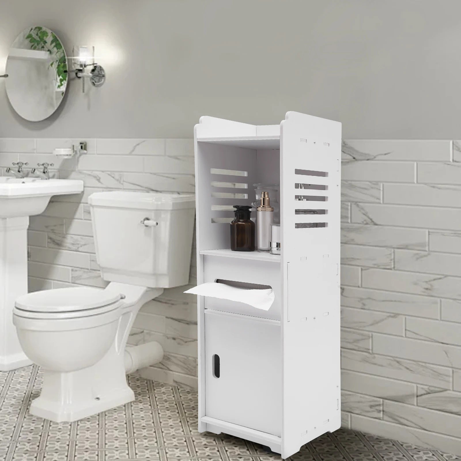 Étagère salle de bain simple 24*24*80cm -