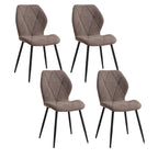 Chaise salle à manger marron / Beige / Vert en lin par lot de 2/4/6 pièces - 4PCS Marron Chaise salle à manger