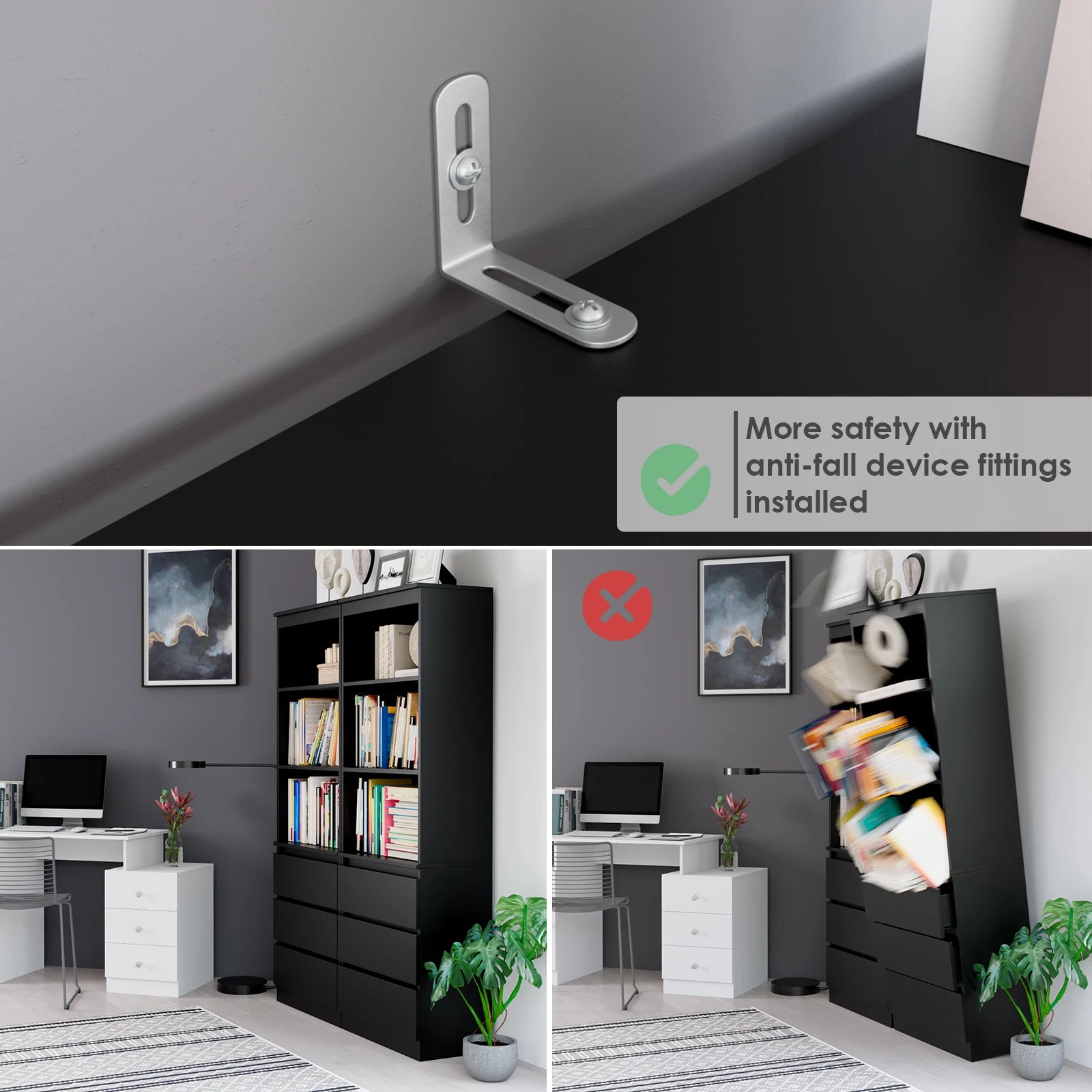 Étagère blanche bois moderne 60x35x180cm -