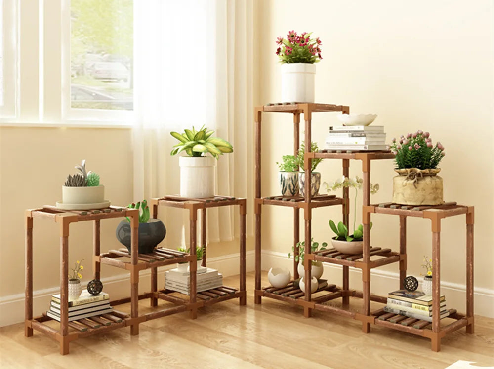 Étagère plante d'extérieurs en bois -