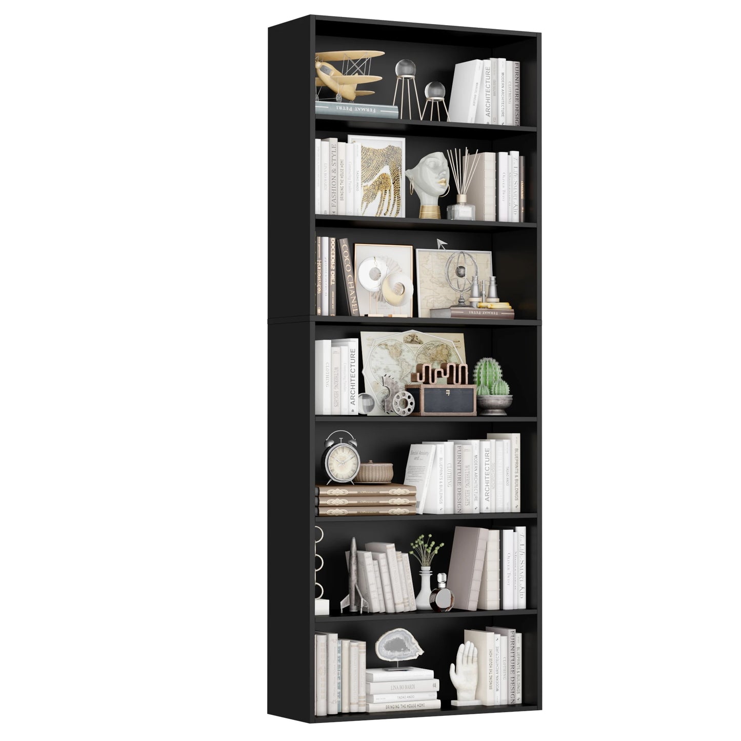 Étagère livre originale et moderne 60x23.5x209.5 cm - Noir Étagère livre