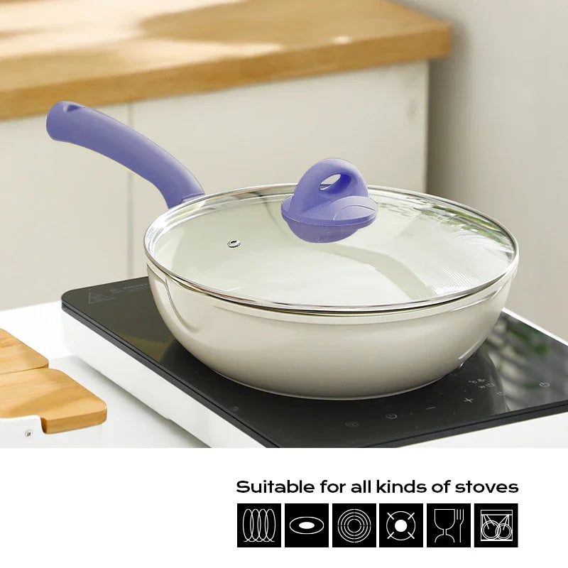 Poêle céramique wok résistant - Pourpre