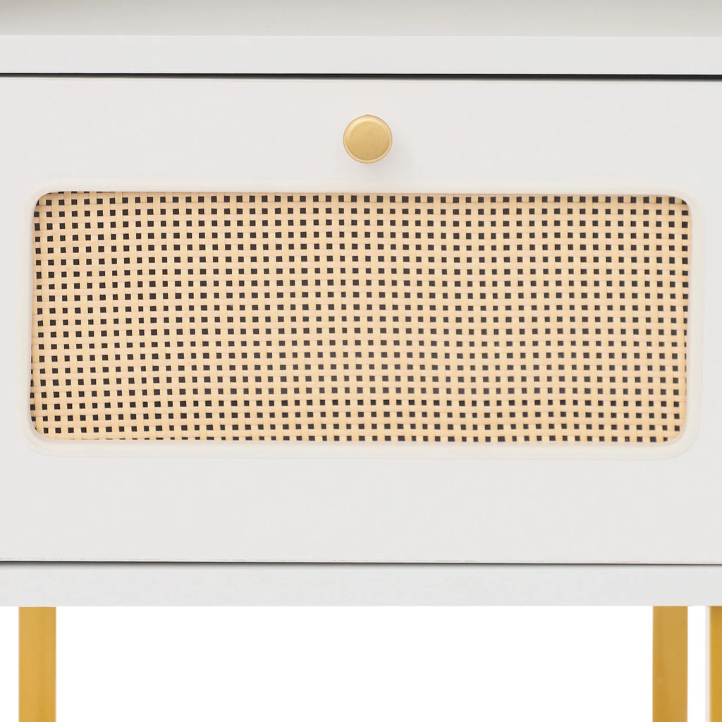 Table de nuit blanche avec tiroir magnifique -