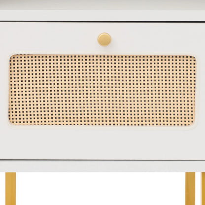 Table de nuit blanche avec tiroir magnifique -