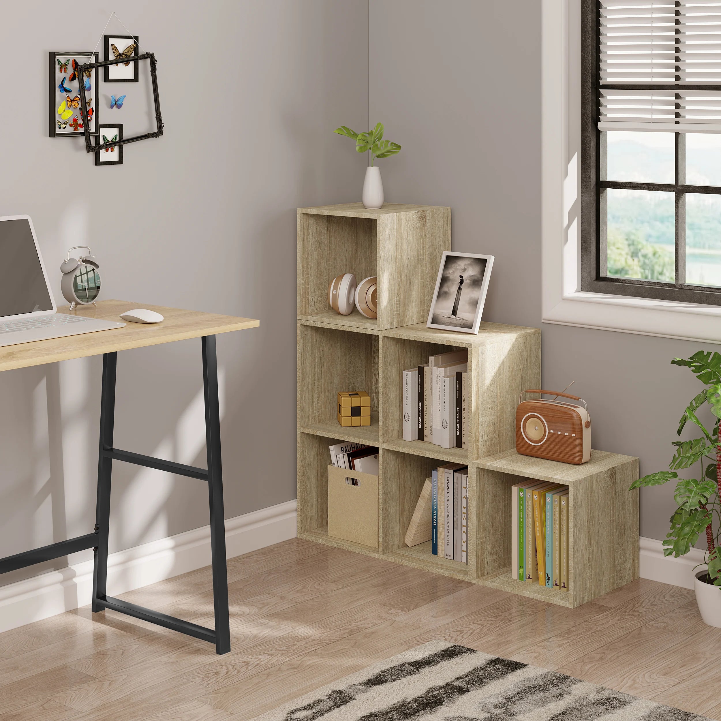 Étagère cube escalier à 3 niveaux -