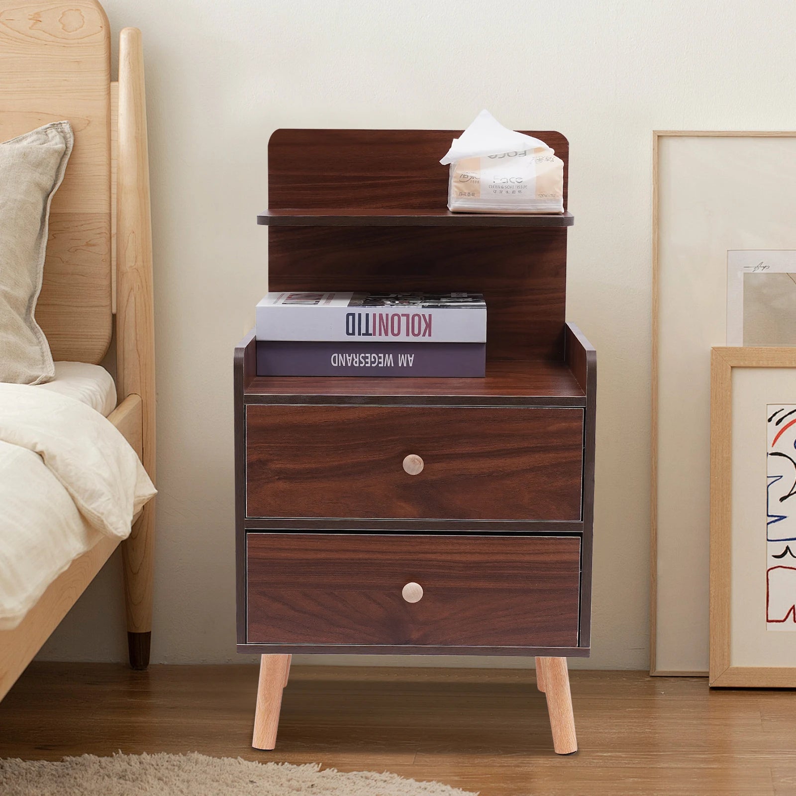 Table de nuit bois massif compacte -