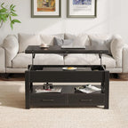 Table basse bois avec deux rangements tiroirs -