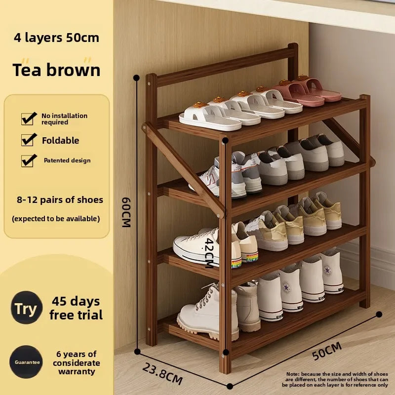 Meuble à chaussure palette artisanale - 4C-50cm-Marron A