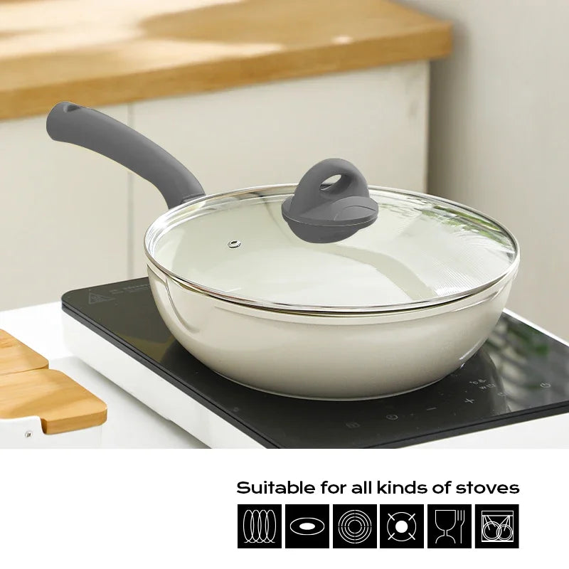 Poêle céramique wok résistant - Gris