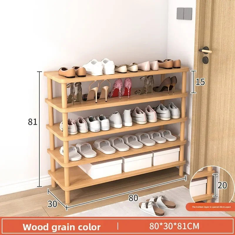 Meuble à chaussure marron en bois - 80-30-Bois 5 planches